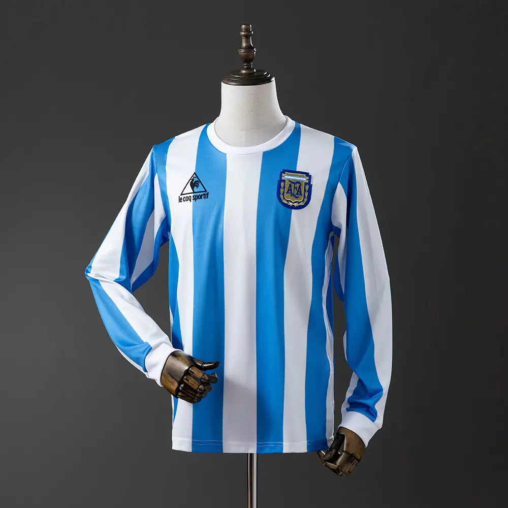 Camisola da Argentina 1986 - Retrô Long Sleeve